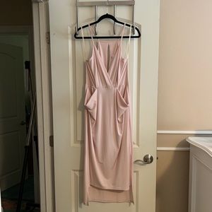 BCBGeneration Rose Smoke Faux Wrap Midi Dress